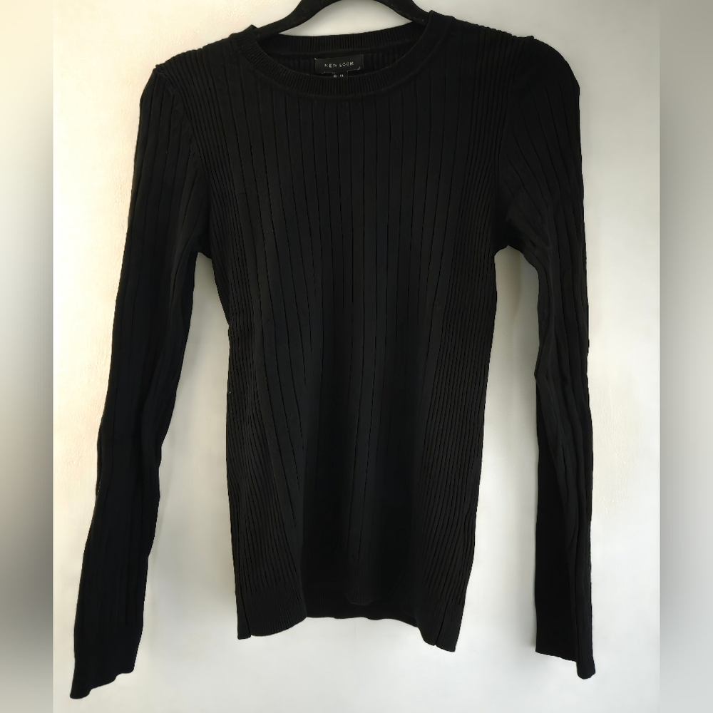 New Look Black Ribbed Crew Neck Sweater